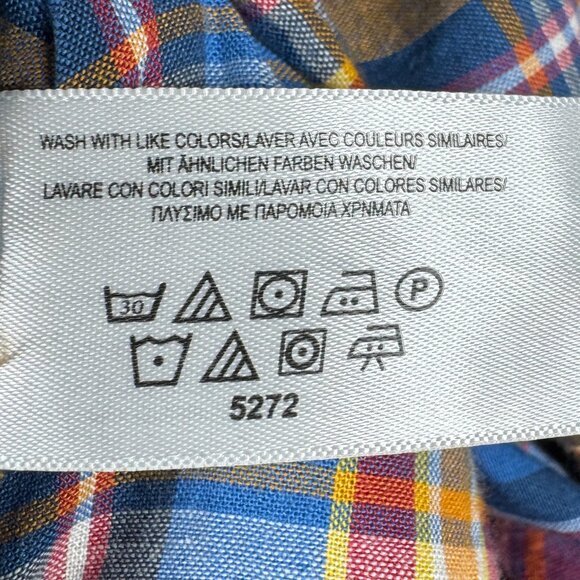 Brooks Brothers Men’s L Blue Orange Plaid Button Down Long Sleeve Shirt - Picture 10 of 11